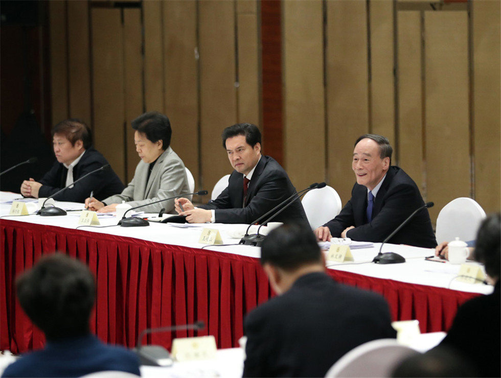 王岐山看望共青團、總工會、婦聯(lián)、青聯(lián)界委員并參加討論