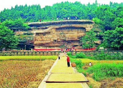 唐代釋迦牟尼涅槃圖，位于四川省安岳縣臥佛鎮(zhèn)臥佛院。