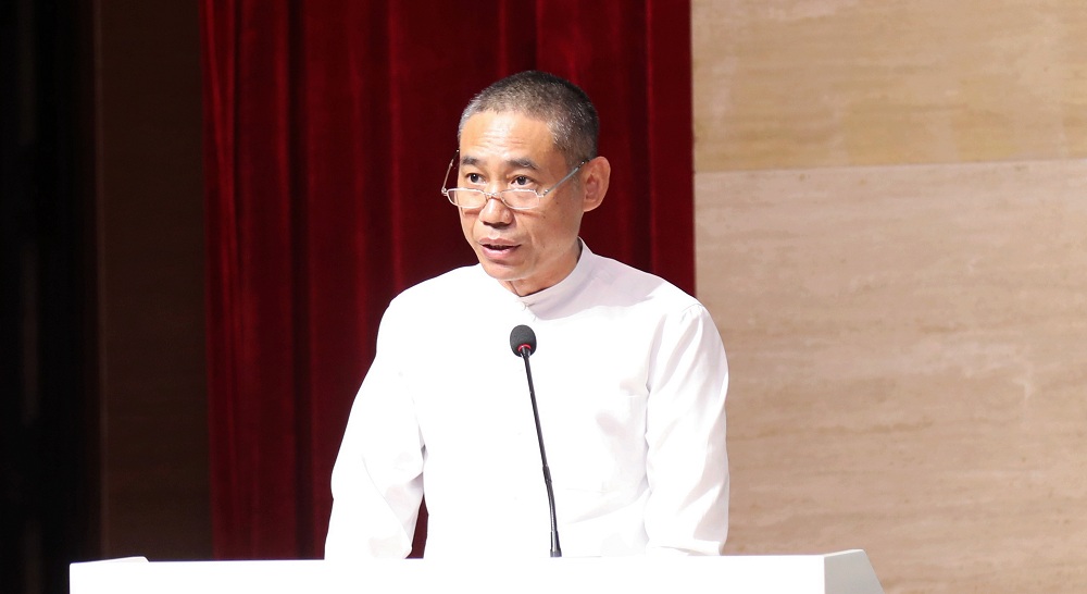 廣西美協(xié)駐會(huì)副主席、秘書長(zhǎng)陳毅剛在致辭