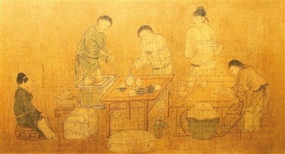 宋代《春宴圖》（局部），故宮博物院藏。 　　杜建坡攝