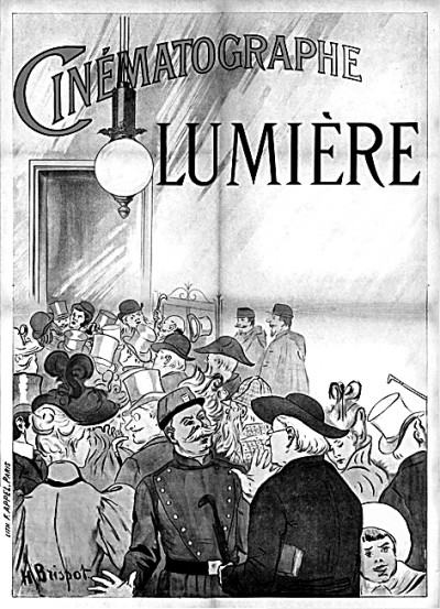 繪于1896年的海報顯示了早期巴黎電影放映的盛況。資料圖片