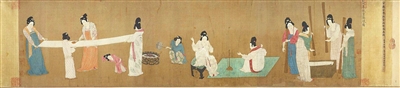 宋徽宗趙佶摹唐代畫(huà)家張萱《搗練圖》