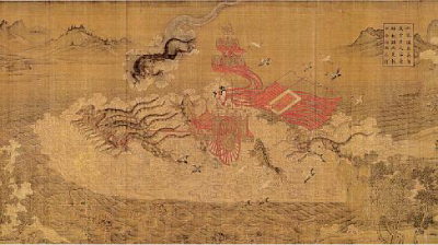 洛神賦圖（局部） 原作為東晉畫家顧愷之所繪，后有多個臨摹本，本圖應為宋代畫家所繪。