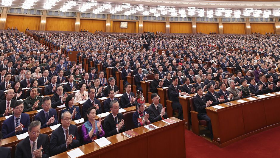 3月4日，中國人民政治協(xié)商會議第十四屆全國委員會第二次會議在北京人民大會堂開幕。新華社記者 龐興雷 攝
