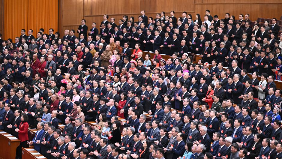 3月4日，中國人民政治協(xié)商會議第十四屆全國委員會第二次會議在北京人民大會堂開幕。新華社記者 燕雁 攝