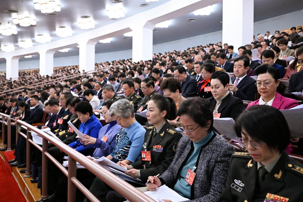 3月5日，第十四屆全國(guó)人民代表大會(huì)第二次會(huì)議在北京人民大會(huì)堂開(kāi)幕。這是全國(guó)政協(xié)委員列席大會(huì)。新華社記者 申宏 攝