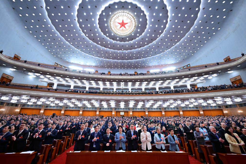 3月10日，中國人民政治協(xié)商會議第十四屆全國委員會第二次會議在北京人民大會堂舉行閉幕會。新華社記者 翟健嵐 攝