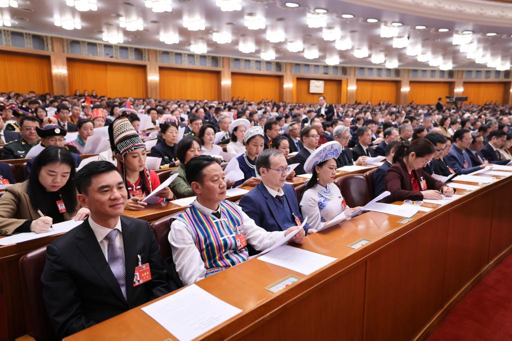 3月10日，中國人民政治協(xié)商會議第十四屆全國委員會第二次會議在北京人民大會堂舉行閉幕會。新華社記者 邢廣利 攝