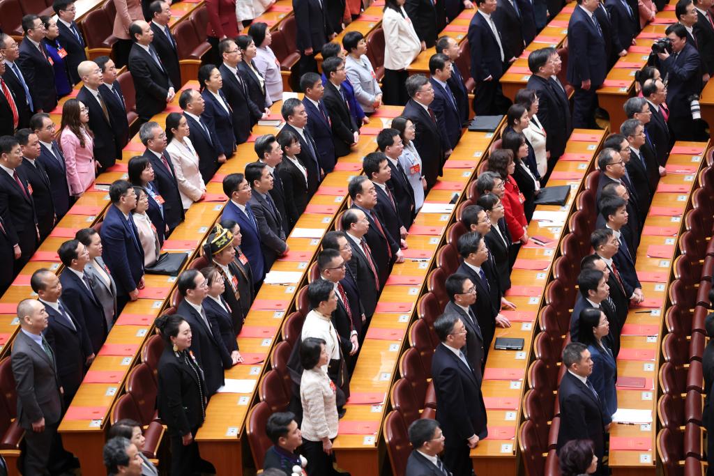3月11日，第十四屆全國人民代表大會(huì)第二次會(huì)議在北京人民大會(huì)堂舉行閉幕會(huì)。新華社記者 丁林 攝