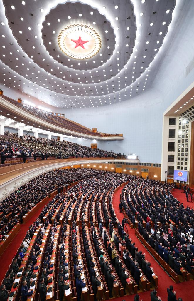 3月11日，第十四屆全國人民代表大會(huì)第二次會(huì)議在北京人民大會(huì)堂舉行閉幕會(huì)。新華社記者 丁林 攝