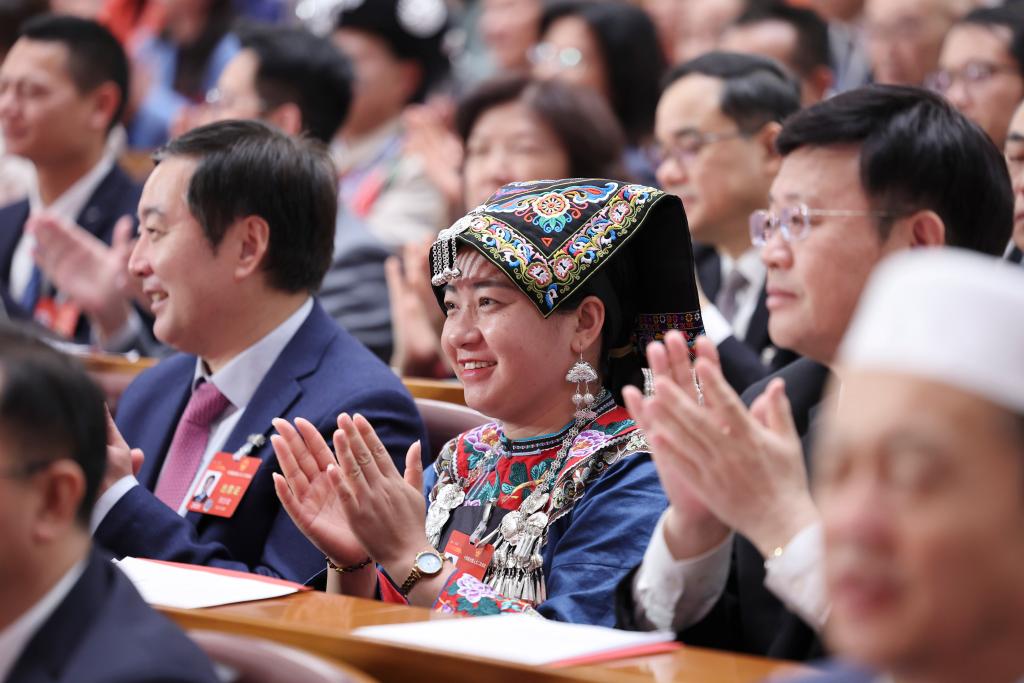 3月11日，第十四屆全國人民代表大會第二次會議在北京人民大會堂舉行閉幕會。新華社記者 姚大偉 攝