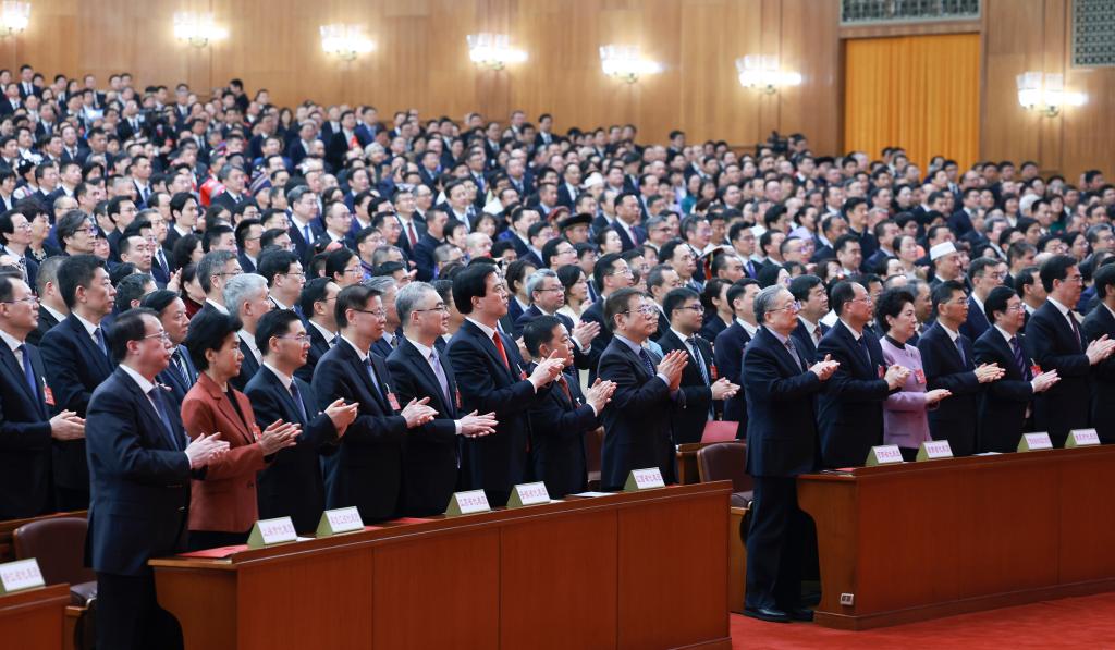 3月11日，第十四屆全國人民代表大會第二次會議在北京人民大會堂舉行閉幕會。新華社記者 王曄 攝