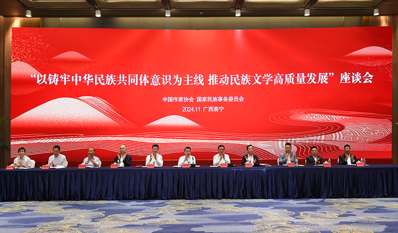 11月17日，“以鑄牢中華民族共同體意識為主線  推動民族文學高質量發(fā)展”座談會在廣西南寧舉行